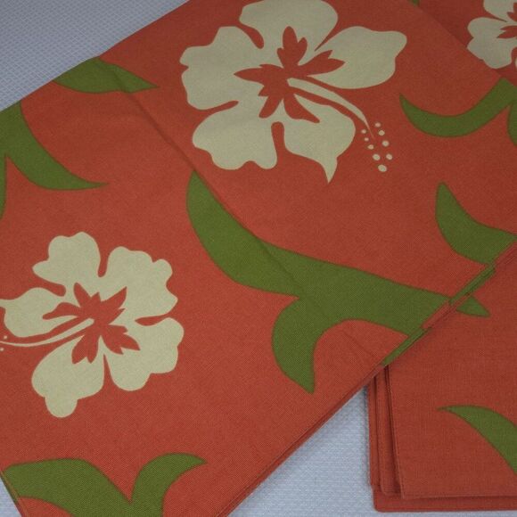 Crate & Barrel Passion Flower Placemats Orange Set Of 10 Hawaiian - Picture 2 of 4
